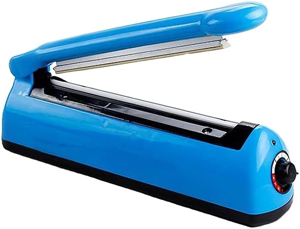 LabZhang 8inch Impulse Bag Sealer,Impulse Heat Sealer,Manual Poly Bag Heat Sealer Heat Seal Closer with 1 Replacement Kit,Blue