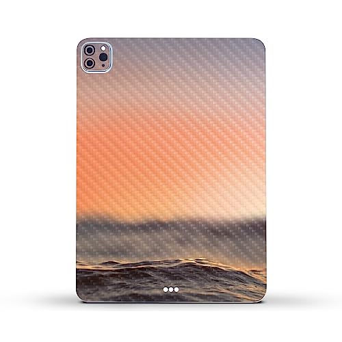Image of MightySkins Carbon Fiber Skin Compatible with Apple iPad Pro 11 inch M2 4th Gen (2022) Full Wrap Kit - Sunset Sea | Protective, Durable Textured Carbon Fiber Finish | Easy to Apply | Made in The USA