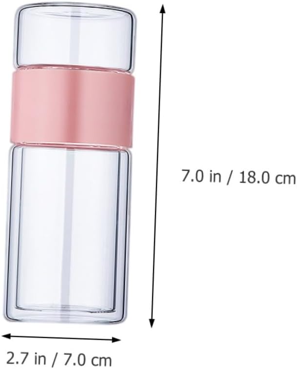 Ciieeo Tea and Water Separation Cup Heat Resistant Double Glass Tea Infuser Travel Friendly