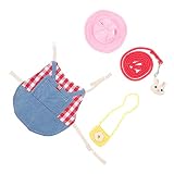 DRESSOOS Vêtement de Lapin Corde de Traction Ensemble de Costume de Lapin Vêtements de Lapin pour Animaux de Compagnie S Plaid élégant Confortable