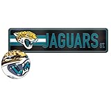 Picture of Rico Industries NFL Football Jacksonville Jaguars Standard Laser Cut Acrylic Street Sign 3.5” X 14.25” Home Decor - Bedroom - Office - Man Cave