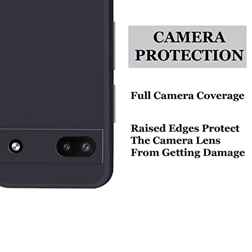Image of A rtistque Liquid TPU Silicone Matte Shockproof Flexible with Camera Protection Soft Back Cover Case for Google Pixel 6A - Black