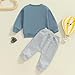 Sejardin Toddler Baby Boy Fall Winter Outfit Long Sleeve Letter Print Sweatshirts and Jogger Pants Infant Boy Clothes (Snacks Blue, 18-24 Months)