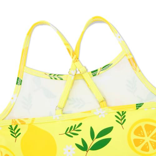 Image of Girls Swimsuit One Piece Bathing Suit with Adjustable Straps Cute Little Kids Swimming Suits Beach Swimwear 4T-12