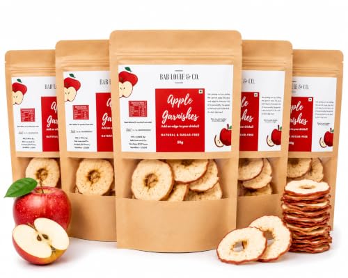 Image of Bablouie Dried Apple Slices for Cocktail Garnish Dehydrated Apple Chips Garnishes for Mocktail, Granola, Tea & Healthy Snack, 100% Natural Air-Dried Fruit, No Sugar (Pack of 5, 50gm)