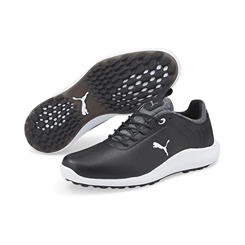 PUMA Men's Ignite Pro Golf Shoe, Puma Black Puma Silver Puma Black, 10