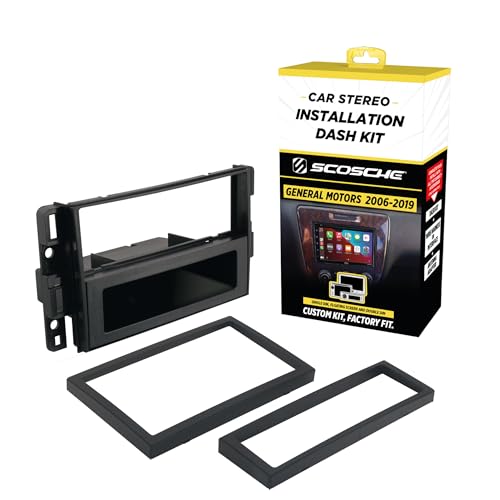 Scosche GM1598B Double DIN or Single DIN + Pocket Radio Install Dash Kit Compatible with Select 2006-2019 GM Vehicles - Aftermarket Car Stereo Installation - See Guide in Images for Vehicle Fitment