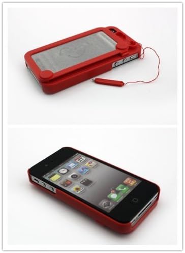 Big Dragonfly New Fashion iFoolish Magic Drawing Case for iPhone 4S/iPhone 4 with Hard Tough Plastic Protective Back Shell Fitted with A Handy Drawing Pen Retail Package Red