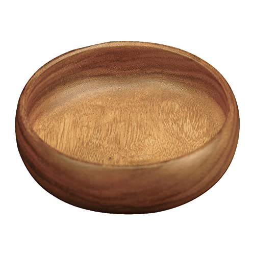 Tazón redondo de madera Acacia 6 pulg x 2 pulg miniatura 1