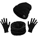 Produktbild TAGVO Winter Beanie Hut, Schal, Touchscreen Handschuhe 3 in 1 Warmes Zubehör Kit