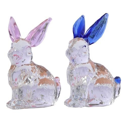 Eterspr Conejo de Cristal Decoración Ornamentos, Regalos de Conejo de Pascua para Niños, Puede Utilizarse como Pieza de Coleccionista para Decorar su Casa o como Regalo para Padres, A Migosy Niños