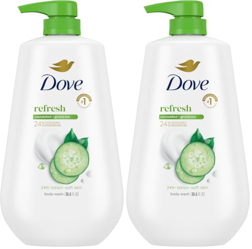 Image of Dove 24hr Lotion Body Wash Refresh Cucumber & Green Tea, 30.6 oz | Hydrating body wash with MicroMoisture and a refreshing spa-inspired scent (Pack of 2)