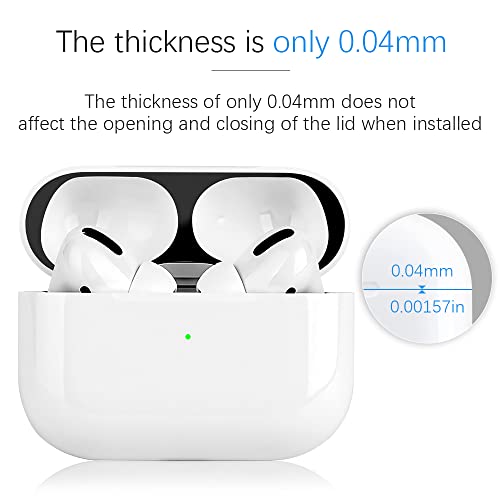 Dust Guard For Apple Airpods Pro 2 Case Box, Senbos Metal Sticker Protection Film Dust-Proof For Airpods Pro 2 Charging Case, Ultra Slim, Luxurious Looking, Protect From Iron/Metal Shavings (Black) #TOP3