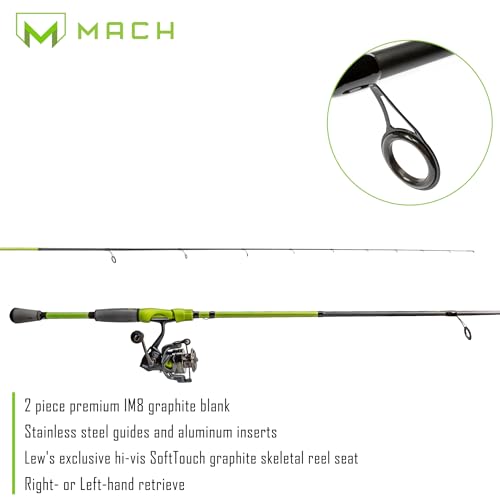 Lew's Lew's MACH 2 7'0" Combo de Caña y Carrete Spinning IM8 Grafito Mango Ultra Winn Dri-Tac Ambidiestro Negro/Verde miniatura 5