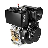 5HP Diesel Engine 247cc 4 Stroke Single Cylinder Air Cooling, Hand Start Direct Injection Motor with 3600RPM for Water Pump Tiller Generator