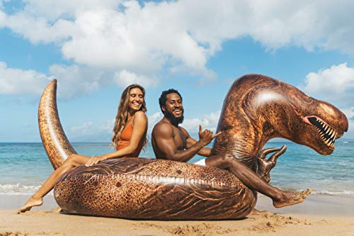 Poolcandy Gigantic Inflatable T-Rex Dinosaur Pool Raft - This Prehistoric Dino King Will Easily Carry 3 Adults All Day & Night, On Any Lake, Pool, Ocean Or River. Gigantic Deluxe Inflatable Dinosaur. #TOP4