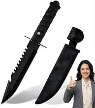 SIXSIGMA® Kitchen Utility Knife with Protective Cover | Carbon Steel Blade | Portable Manual Cutting Knife for Home and Kitchen | Black Handle – Pack of 1