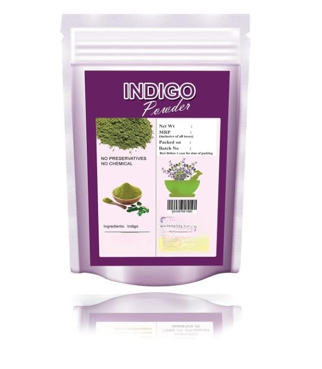Miniatura 2 de Polvo ayurvédico índigo orgánico para el cabello, color negro (3.53 onzas), polvo natural de hojas de Avuri, Neela Amari, Neel Patti, Neelayamari,