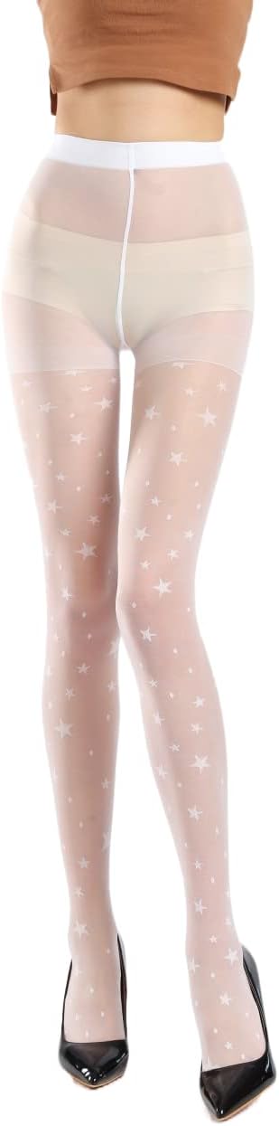 Sahabowi Women Tights, Female Sheer High Waist Pantyhose, Vintage Control Top Stockings