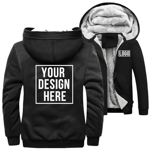 Custom Hoodie Jackets for Women Personalized Zip Up Fleece Jacket Design Logo Sweatshirt