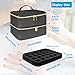 Nail Polish Carrying Case, Double-Layer Nail Polish Storage Bag- Fits Nail Dryer Lamp and 30 Bottles(15ml/0.5 fl.oz), Nail Polish Organizer bag with Adjustable Dividers for Manicure Set (Black)