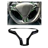 OUBOLUN Car Center Console Steering Wheel Cover Frame Trim for Tesla Model X Model S 2014-2024 Interior Accessories ABS Gloss Black Inner Decoration