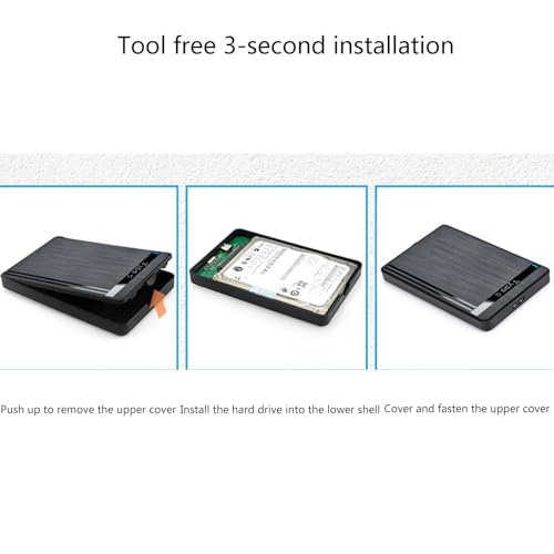 Case aluminio 2.5" para disco duro USB 3.1 fácil instalación miniatura 5