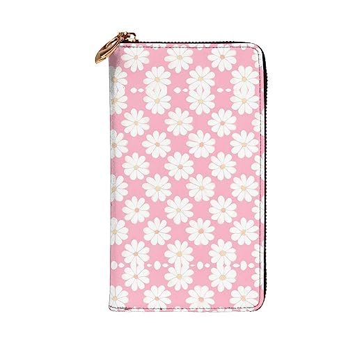 Leather Wallet 7.48 x 4.13 in - Stylish and Durable Wallet for Women with Multiple Compartments and Zipper Design Camellia pattern Prints2