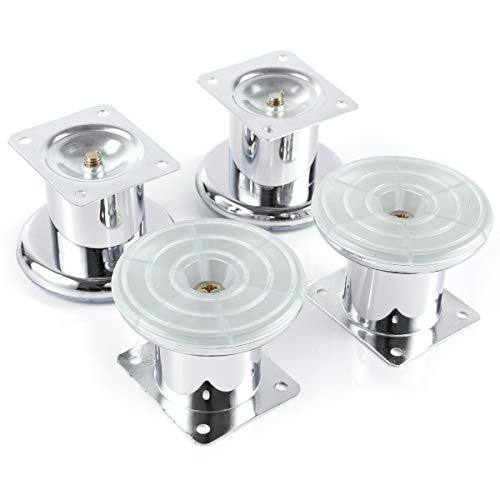 SurePromise One Stop Solution for Sourcing Lot de 4 pieds de meuble en chrome poli 60 mm, Ø 45 mm Hauteur 60 mm