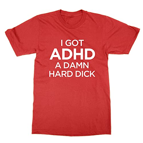 T-shirt ADHD rouge confortable pour vos soirées décontractées en taille L