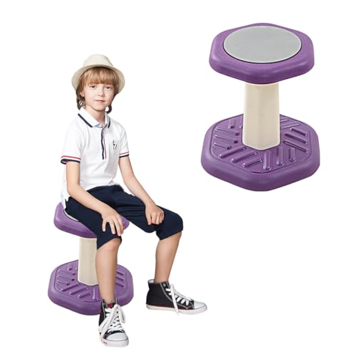 Image of Fanboxk Active Chairs Kids Preschool Wobble Stool - Alternative Flexible Seating Balance Wiggle Stool for Classroom,Preschool,Kindergarten&Elementary School,Active Sensory Chairs,Ages3-8,Purple(14in)