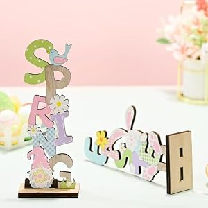 Easter Tabletop Decoration Signs,Easter Bunny Wooden Tabletop Centerpiece Signs Farmhouse Vintage Rustic Signs Home Spring Indoor Outdoor Garden Party Tiered Tray Gnomes Decorations (2PCS) Easter Tabletop Decoration SignsEaster Bunny Wooden Tabletop Centerpiece Signs Farmhouse Vintage Rustic Signs Home Spring Indoor Outdoor Garden Party Tiered Tray Gnomes Decorations 2PCS