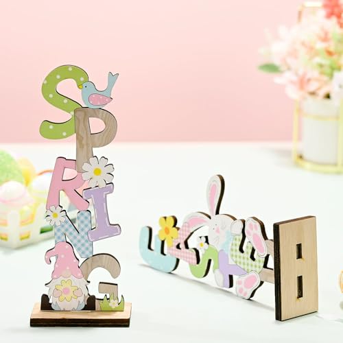 Easter-Tabletop-Decoration-SignsEaster-Bunny-Wooden-Tabletop-Centerpiece-Signs-Farmhouse-Vintage-Rustic-Signs-Home-Spring-Indoor-Outdoor-Garden-Party-Tiered-Tray-Gnomes-Decorations-2PCS Easter Tabletop Decoration SignsEaster Bunny Wooden Tabletop Centerpiece Signs Farmhouse Vintage Rustic Signs Home Spring Indoor Outdoor Garden Party Tiered Tray Gnomes Decorations 2PCS