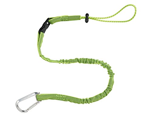 Ergodyne Squids 3102 Tool Lanyard with Single Carabiner and Detachable Adjustable Loop End, Standard Length, Lime, 5 Pounds