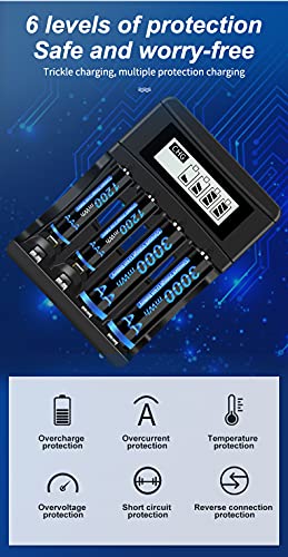 CITYORK de lítio recarregáveis ​​1,5 V AA 3000mWh com carregador de bateria
