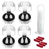 Das umfassendste Kombinationskit für Reißzähne: 4 Paare (13 mm, 15 mm und 17 mm, 19 mm) Vampirzähne + 1 Tube Teeth Pellets Adhesive + 6 Blutkapseln - Sie müssen keinen zusätzlichen Klebstoff und keine Blutkapseln kaufen.