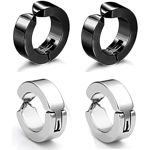 De-Ultimate Clip On Metal Barbell Earrings (2 Pair)