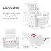 espidoo Power Swivel Rocker Recliner Chair: 270° Swivel & Electric Reclining with USB Ports - Modern Nursery Glider for New Parents & Baby Care in Living Room Bedroom
