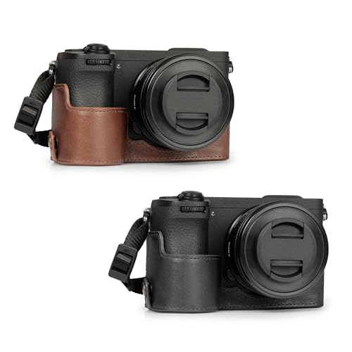 Demi-étui cuir véritable MegaGear pour Sony Alpha a6700 antichoc - 4