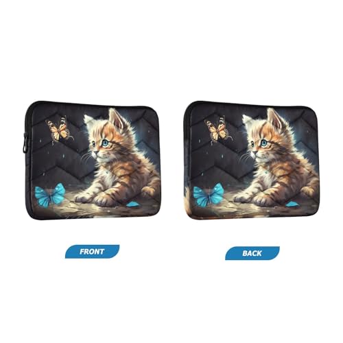 Funda para portátil con diseño de gato para 13-14 pulgadas miniatura 2