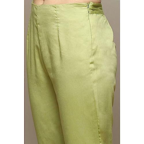 Image of BIBA Printed Poly Cotton Round Neck Women's Kurta Trouser Dupatta Set