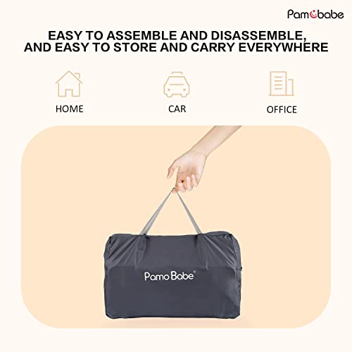 Pamo Babe Bedside Bassinet For Baby Crib 8 Adjustable Heights Foldable Bassinet Sleeper With Mattress Cover #TOP4