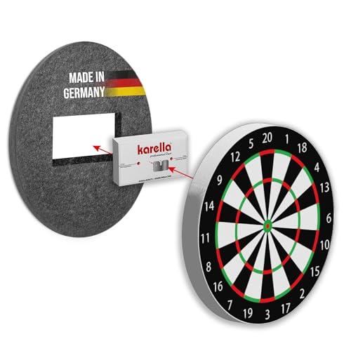 Karella Schallschutz Compact Ø45 cm für Steeldartboards, 2-TLG, Schalldämpfung/Silencer für Dartscheibe, nachweisbare Geräuschreduzierung bis 80%, patentiert, Schallreduzierungssystem Made in Germany