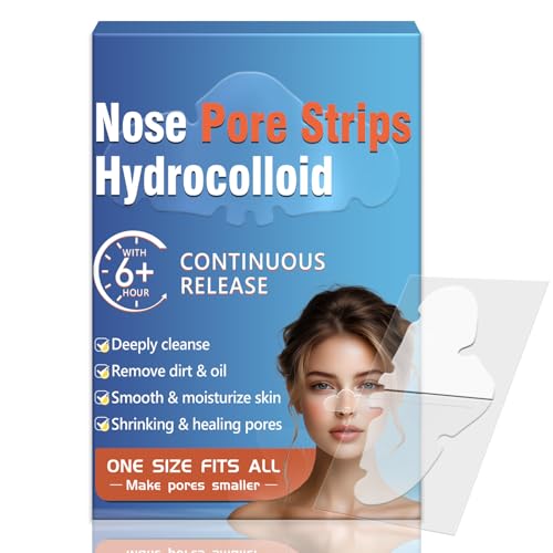 Eveellyn Pore Strips, Hydrocolloid Patches for Deep Cleansing, Unclog and Shrink Pores, Absorbs Oil, Blackhead Remover Strips for Women and Men (10 PCS)