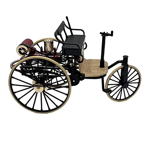 Modèle de vélo vintage 1886 miniature 1:12 réplique en métal tricycle de collection noir