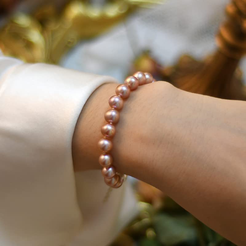 Pulsera De Mujer De Perlas Naturales De Agua Dulce De 7-8mm Regalo De Joyería De Boda De Plata De Ley 925