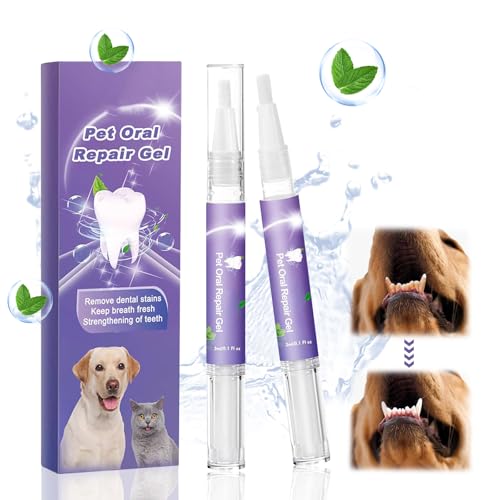 Gel Restaurador Oral Para Mascotas,2PCS Pet Oral Repair Gel, Gel refrescante del Aliento, Gel blanqueador restauración Oral para Mascotas, Elimina El Mal Aliento, Combate El Sarro(2PCS)