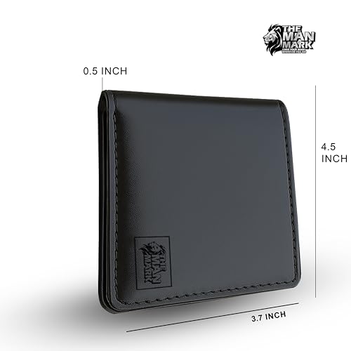 Image of Mens Wallets - Full Grain Original Leather RFID Wallet for Men, 6 Card Slots, 1 Coin Pocket, 1 ID Window, Zip Pocket /Card & Cash Holder & 1 Secret Comapartment (Large, Black)