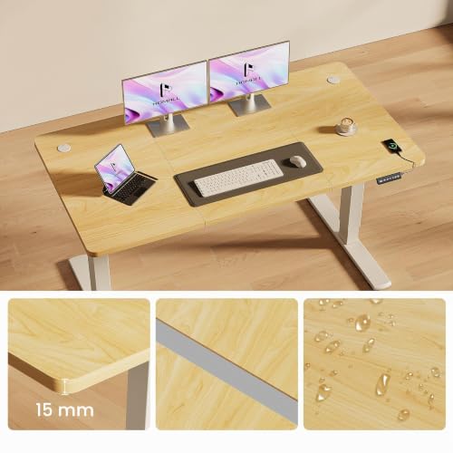 Homall Bureau électrique réglable en Hauteur avec Gestion des câbles et Port de Charge USB, Hauteur réglable de 73 à 118 cm, 2 hauteurs de mémoire pour Bureau (Beige, 160 x 70 cm) – vue 7