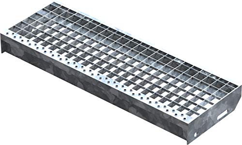 Fenau | Marche perforée Acier (R11) XSL - Dimensions : 700 x 240 mm - Maillage: 30/30 mm, Galvanisation, conforme à la norme DIN, Adapté aux escaliers de secours